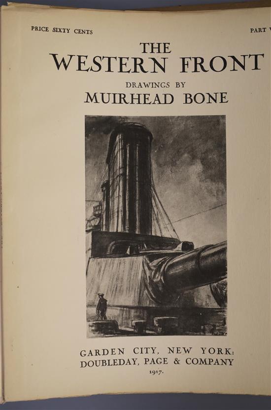 Bone, Muirhead Sir - The Western Front, 2 vols, (vol 1 with 5 parts in original wraps, vol 2 with part 1 only in